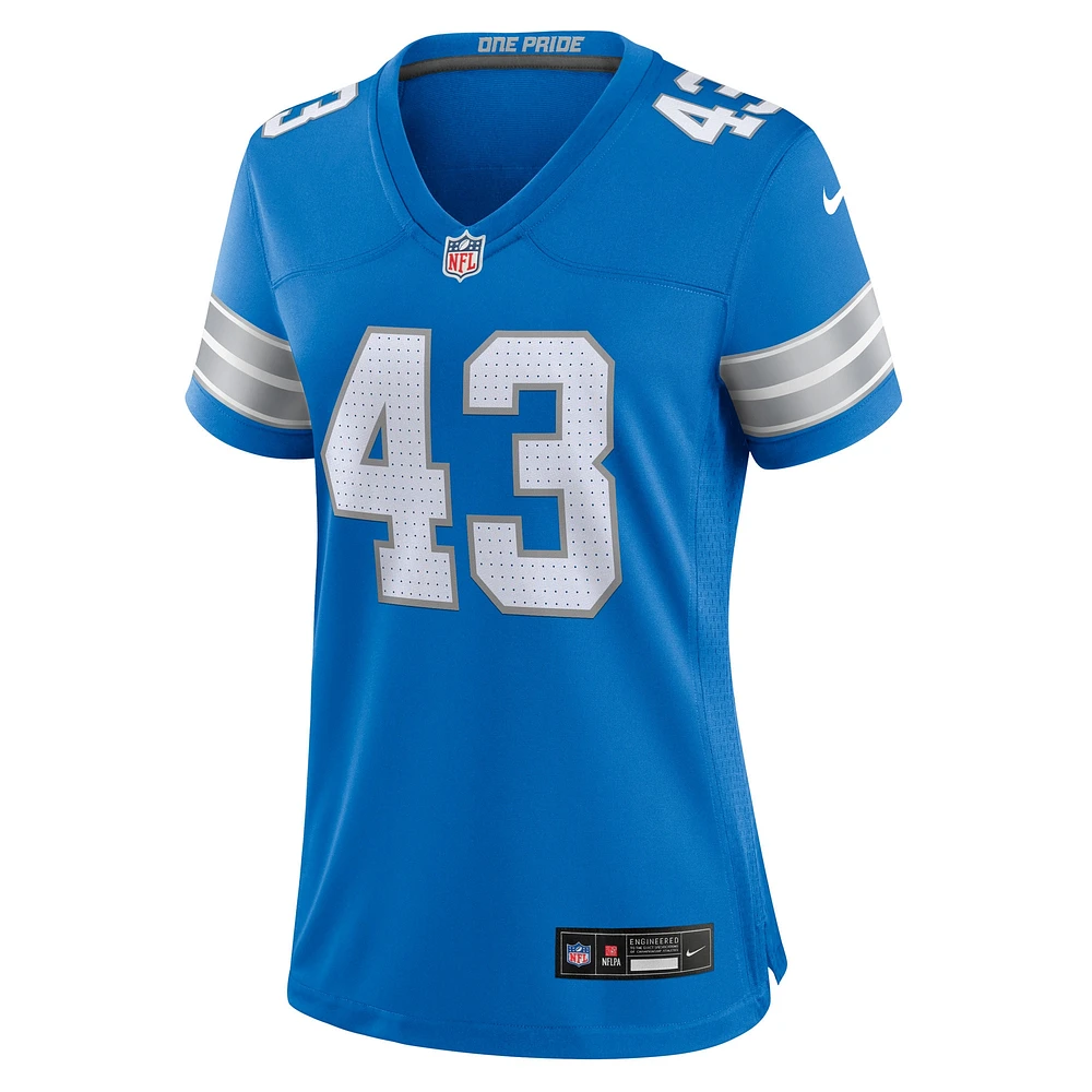 Women's Nike James Turner  Blue Detroit Lions Game Jersey