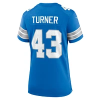 Women's Nike James Turner  Blue Detroit Lions Game Jersey