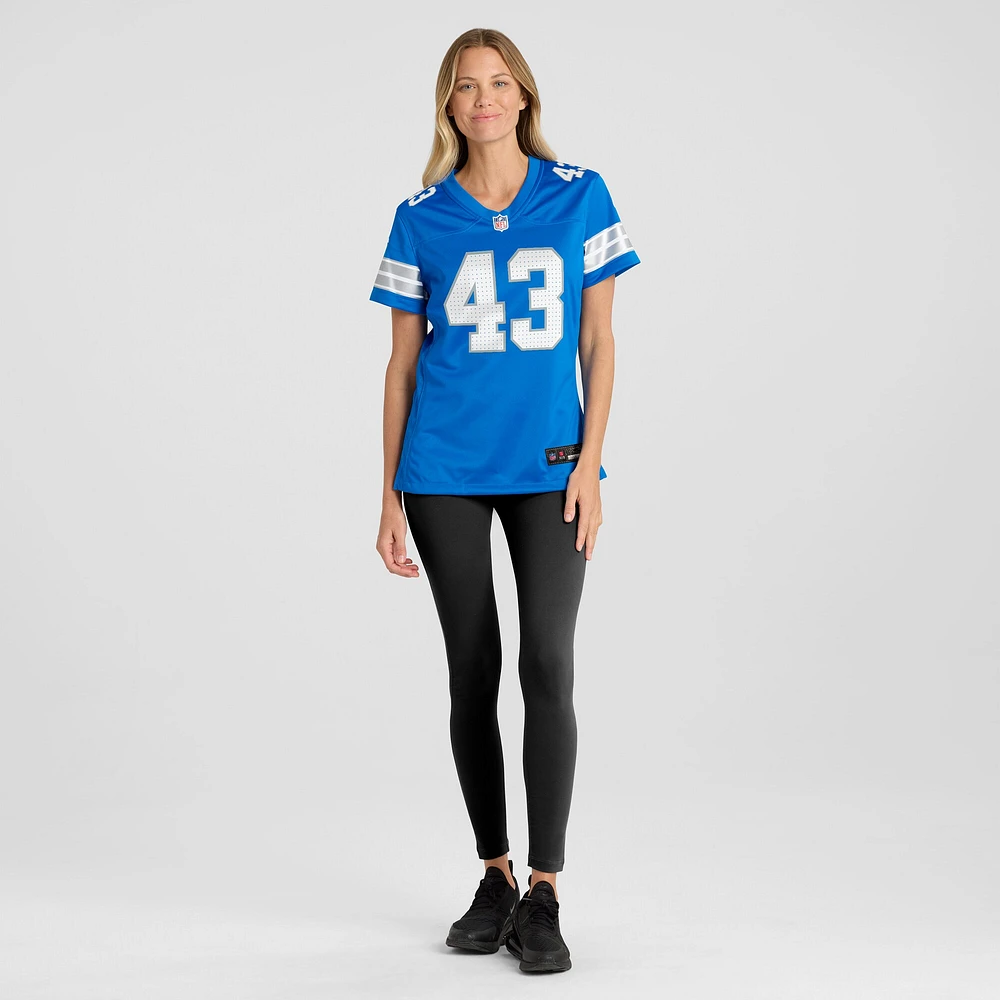 Women's Nike James Turner  Blue Detroit Lions Game Jersey
