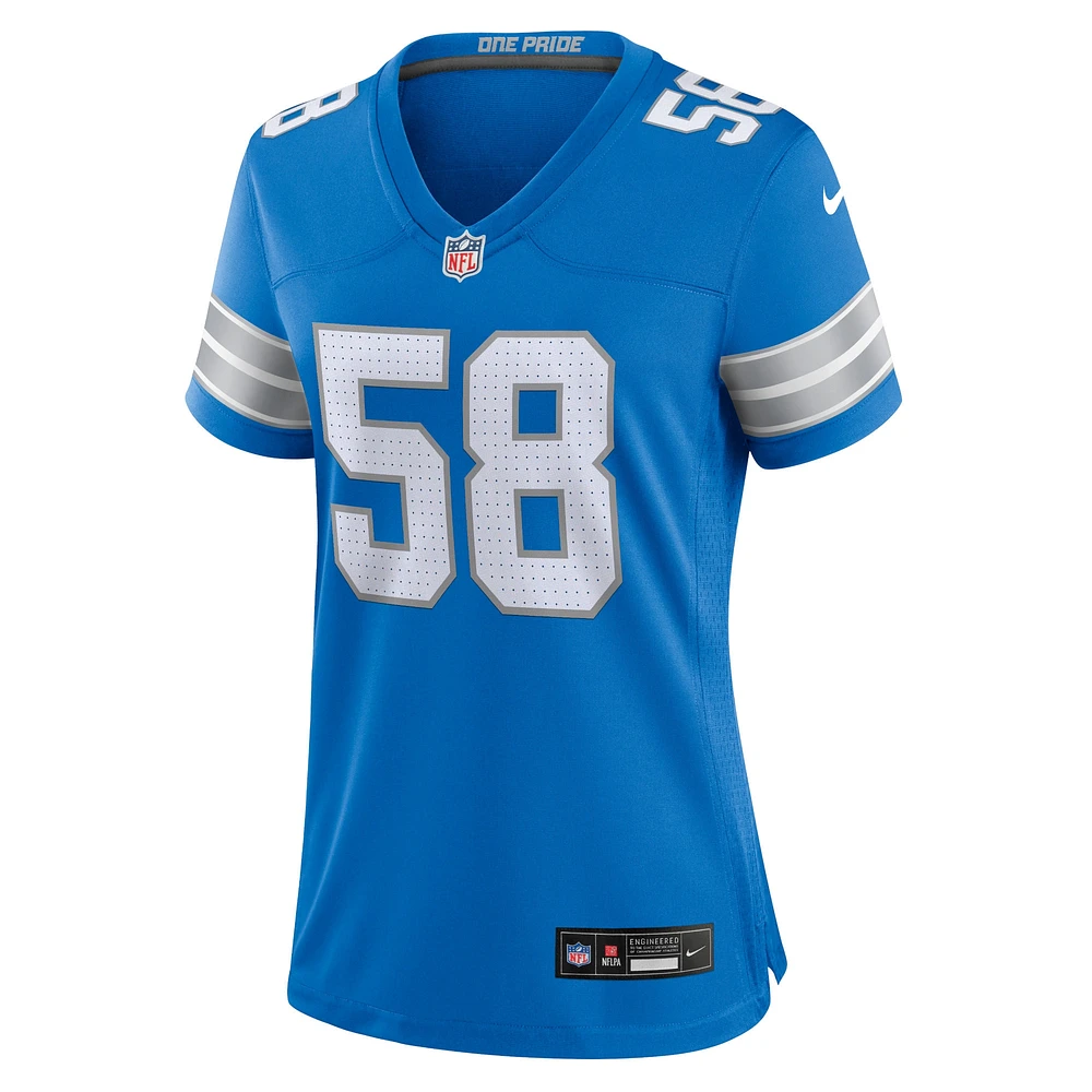 Maillot de match Nike Penei Sewell des Detroit Lions pour femme, bleu