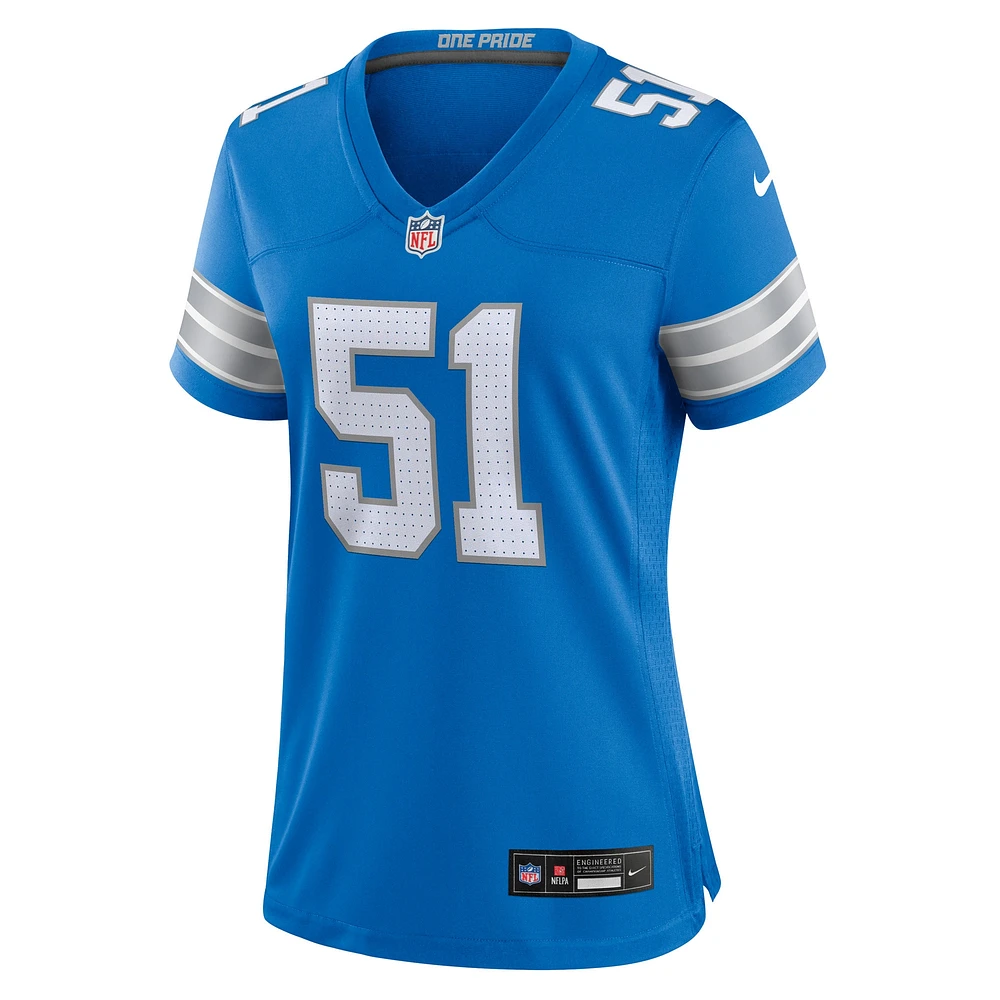 Women's Nike Steele Chambers  Blue Detroit Lions Game Jersey