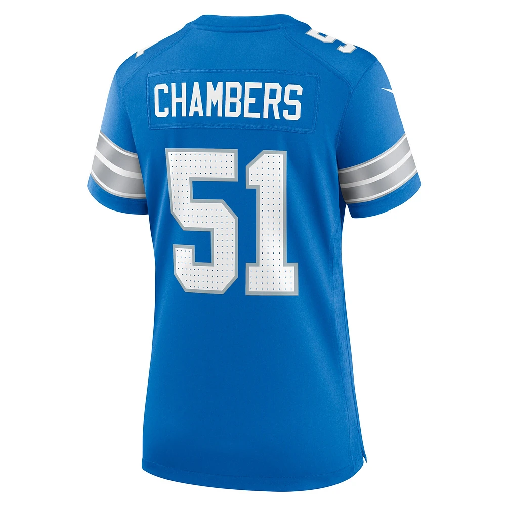 Women's Nike Steele Chambers  Blue Detroit Lions Game Jersey