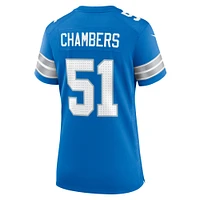 Women's Nike Steele Chambers  Blue Detroit Lions Game Jersey