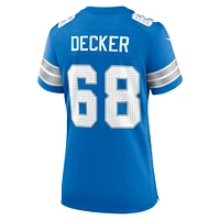 Maillot de match Nike Taylor Decker bleu Detroit Lions pour femme