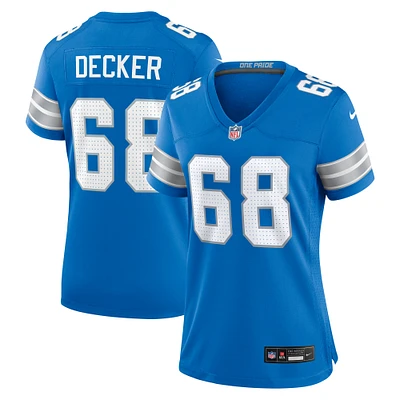 Maillot de match Nike Taylor Decker bleu Detroit Lions pour femme