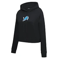 Women's Pro Standard Black Detroit Lions Classic Fleece Cropped Pullover Hoodie