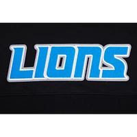 Women's Pro Standard Black Detroit Lions Classic Fleece Cropped Pullover Hoodie