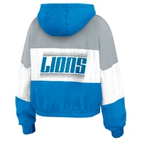 Women's WEAR by Erin Andrews  Blue Detroit Lions Color Block Full-Zip Windbreaker Jacket