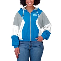 Women's WEAR by Erin Andrews  Blue Detroit Lions Color Block Full-Zip Windbreaker Jacket