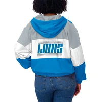 Women's WEAR by Erin Andrews  Blue Detroit Lions Color Block Full-Zip Windbreaker Jacket