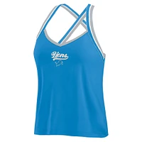 Débardeur bleu à bretelles croisées Tri-Blend pour femme WEAR by Erin Andrews des Lions de Detroit
