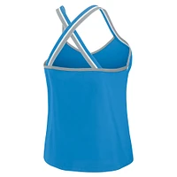 Débardeur bleu à bretelles croisées Tri-Blend pour femme WEAR by Erin Andrews des Lions de Detroit
