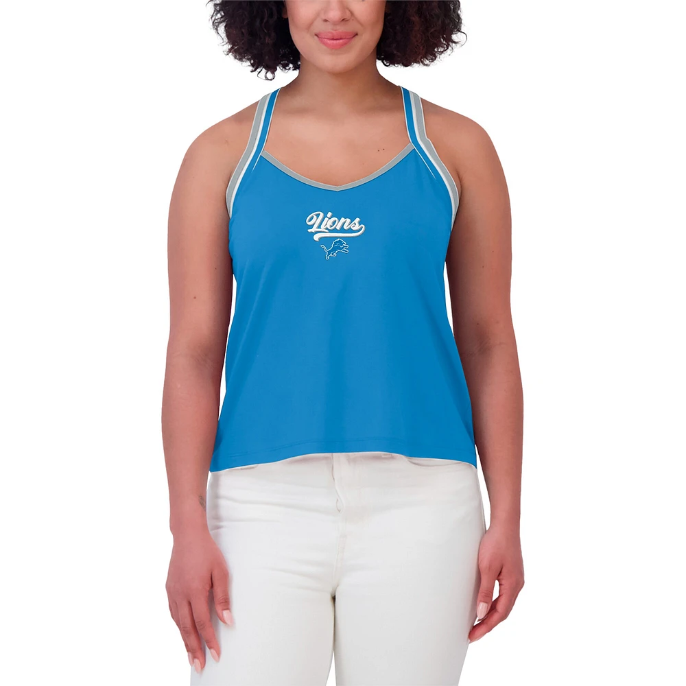 Débardeur bleu à bretelles croisées Tri-Blend pour femme WEAR by Erin Andrews des Lions de Detroit