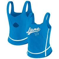 Débardeur à col carré bleu Detroit Lions pour femme WEAR by Erin Andrews