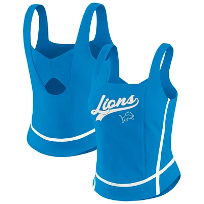 Débardeur à col carré bleu Detroit Lions pour femme WEAR by Erin Andrews