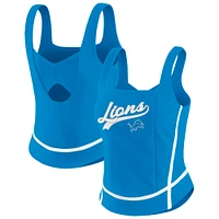 Débardeur à col carré bleu Detroit Lions pour femme WEAR by Erin Andrews