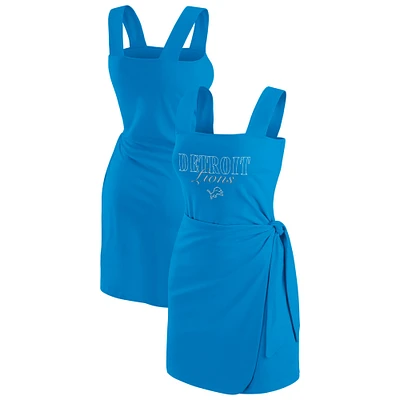 Women's WEAR by Erin Andrews  Blue Detroit Lions Wrap Dress