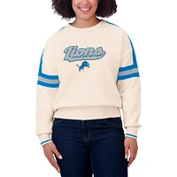 Women's WEAR by Erin Andrews  Cream Detroit Lions Stripe Pullover Sweater