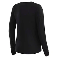 Women's WEAR by Erin Andrews x Gracie Hunt Black Detroit Lions Mesh Panel Long Sleeve T-Shirt