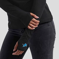 Women's WEAR by Erin Andrews x Gracie Hunt Black Detroit Lions Mesh Panel Long Sleeve T-Shirt