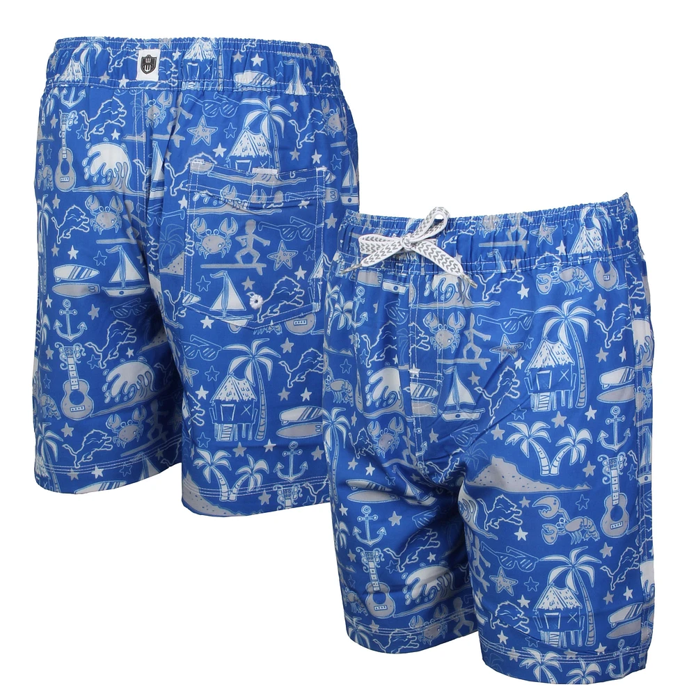 Maillot de bain bleu pour jeunes Wes & Willy Detroit Lions Luau