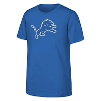 T-shirt bleu avec logo principal des Detroit Lions pour jeunes