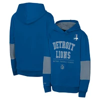 Youth Blue Detroit Lions Retro Fleece Pullover Hoodie