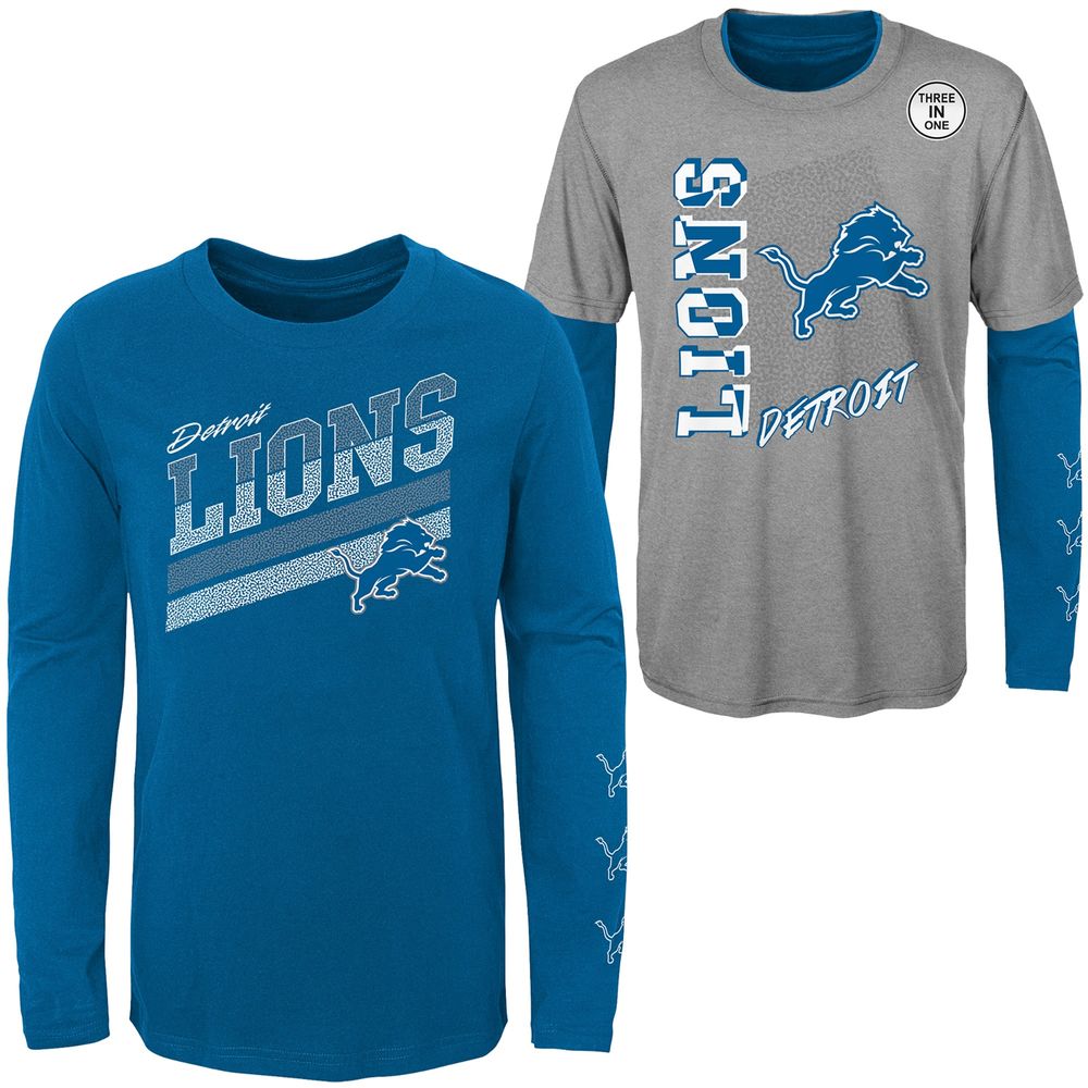 Outerstuff Youth Gray/Blue Detroit Lions For the Love of Game - T-Shirt  Combo Set