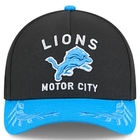 Youth New Era Black/Blue Detroit Lions 2025 NFL Draft 9FORTY A-Frame M-Crown Adjustable Hat