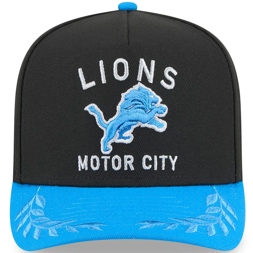 Youth New Era  Black/Blue Detroit Lions 2025 NFL Draft A-Frame 9FIFTY Snapback Hat