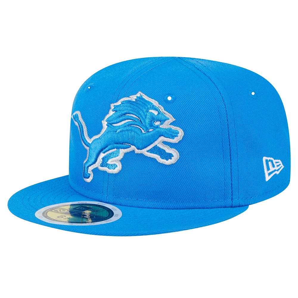 Casquette ajustée Main 59FIFTY Detroit Lions bleue New Era pour jeunes