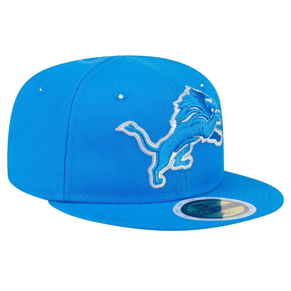 Casquette ajustée Main 59FIFTY Detroit Lions bleue New Era pour jeunes