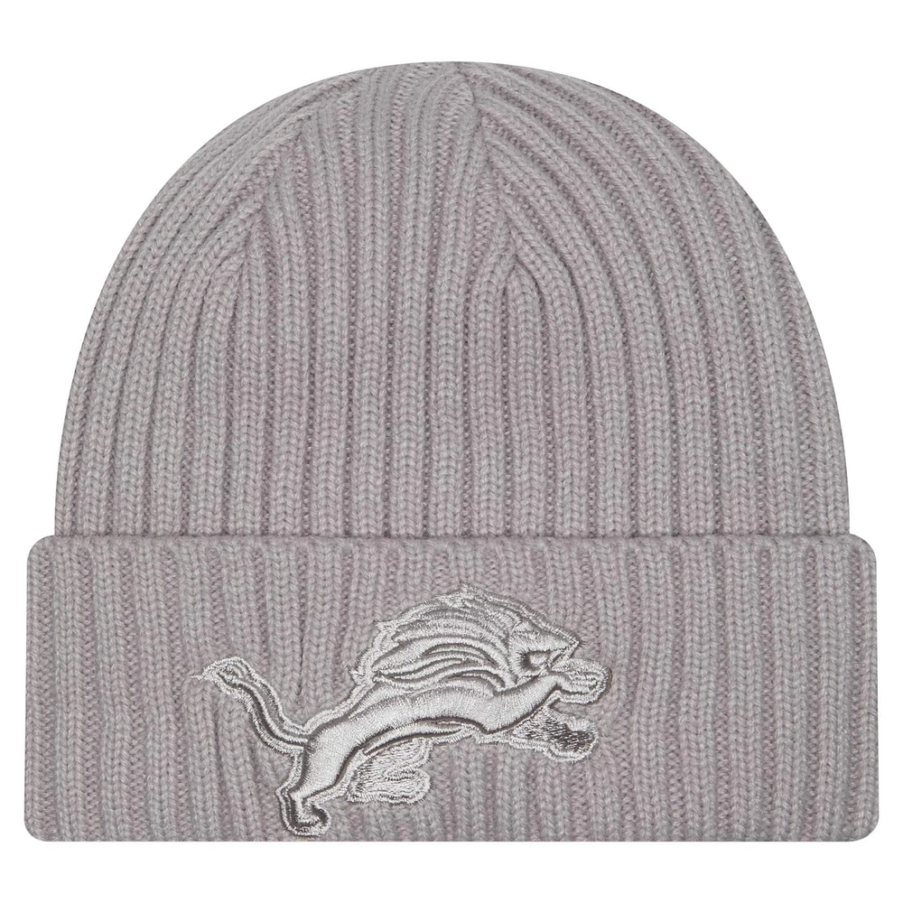 Youth New Era Gray Detroit Lions Color Pack Cuffed Knit Hat