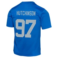 Maillot de match alternatif Nike Aidan Hutchinson pour jeunes des Detroit Lions, bleu