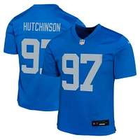 Maillot de match alternatif Nike Aidan Hutchinson pour jeunes des Detroit Lions, bleu