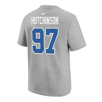 Youth Nike Aidan Hutchinson Gray Detroit Lions Player Name & Number T-Shirt