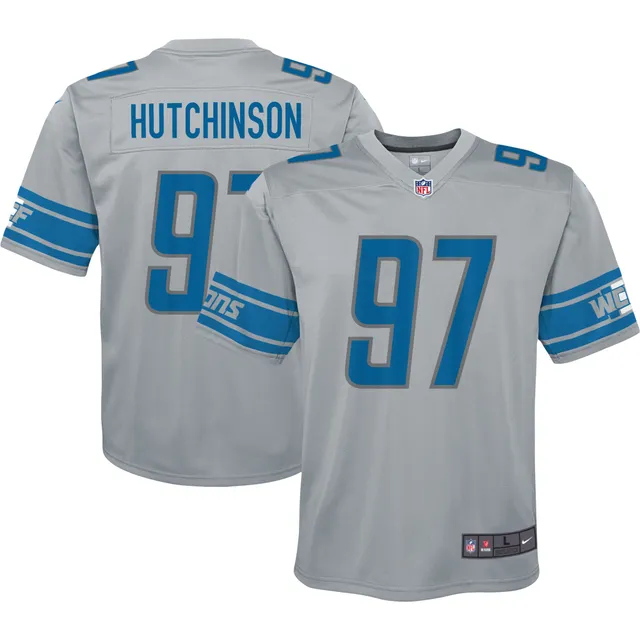 Men's Detroit Lions Aidan Hutchinson Nike Silver Game Jersey