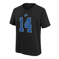 T-shirt Nike Amon-Ra St. Brown Black Detroit Lions avec nom et numéro de joueur pour jeune