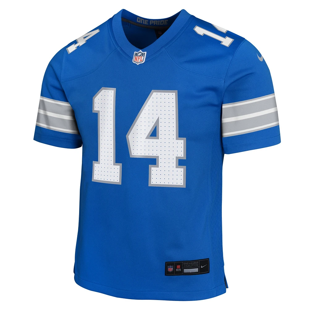Maillot de match Nike Amon-Ra St. Brown Blue des Lions Détroit pour jeune