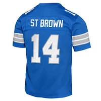 Maillot de match Nike Amon-Ra St. Brown Blue des Lions Détroit pour jeune