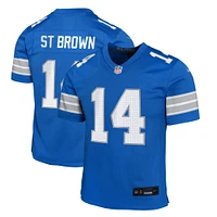 Maillot de match Nike Amon-Ra St. Brown Blue des Lions Détroit pour jeune
