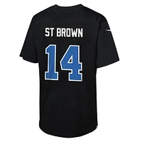 Maillot de jeu tendance Nike Amon-Ra St. Brown Carbon Black Detroit Lions pour jeunes