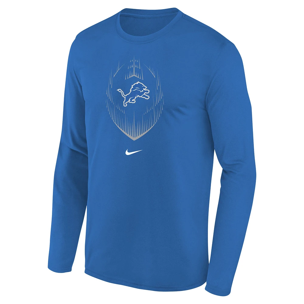Youth Nike Blue Detroit Lions Legend Icon Long Sleeve T-Shirt