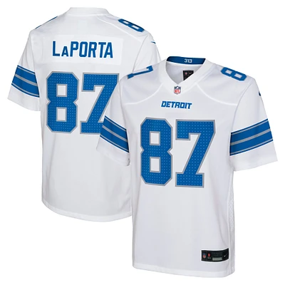 Maillot de jeu Nike Sam LaPorta pour jeune joueur des Lions Detroit blanc