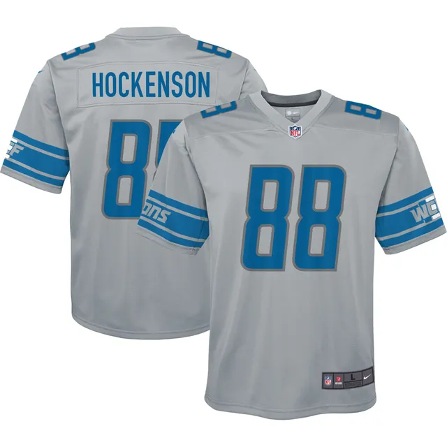 Men's Nike T.J. Hockenson Blue Detroit Lions Game Jersey