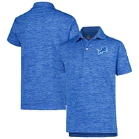 Youth Wes & Willy Blue Detroit Lions Cloudy Yarn Polo