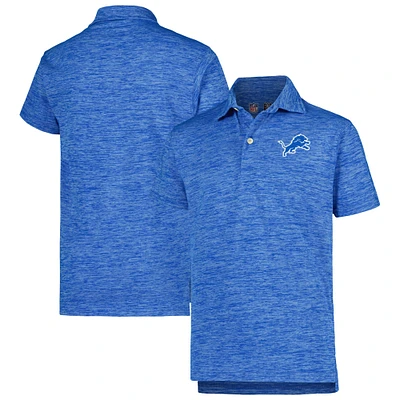 Youth Wes & Willy Blue Detroit Lions Cloudy Yarn Polo