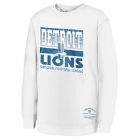 Youth White Detroit Lions Retro Big Game Fleece Pullover Sweatshirt