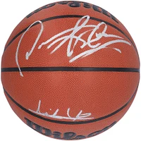 Réplique de ballon de basket Wilson signée par Dennis Rodman et Isiah Thomas des Detroit Pistons