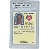 Carte NBA Hoops autographiée par Dennis Rodman Detroit Pistons 1989-90 #211